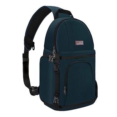 Imagem de MOSISO Bolsa tiracolo para câmera, DSLR/SLR/mirrorless, mochila fotográfica à prova de choque, com suporte de tripé e inserções modulares removíveis, compatível com Canon/Nikon/Sony/Fuji, verde