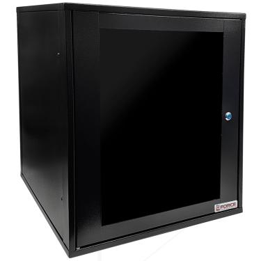 Imagem de Mini Rack de Parede 19" GForce, 12U x 570mm, Visor de Acrílico, Preto - 342
