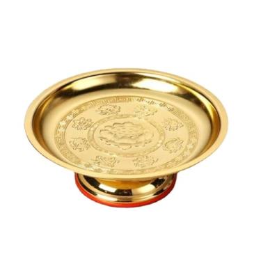 Imagem de YTDJJWLS Prato de frutas de liga de 15 cm, 1 peça, utensílios de Buda para a adoração do Deus da Riqueza