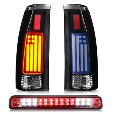Imagem de Tresound Luz traseira + 3ª terceira lâmpada de carga de freio para 94-98 Silverado 88-00 Chevy GMC C/K C1500 C2500 C3500 K1500 K2500 K3500, 92-94 Blazer conjunto de luz traseira LED