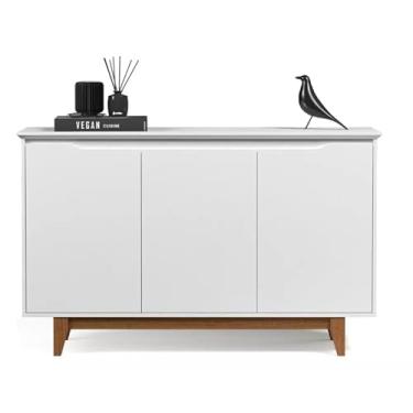 Imagem de Aparador Buffet Armário 3 Portas Versátil Cores - Rede M (Branco)