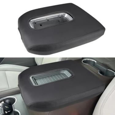 Imagem de INTGET Capa de apoio de braço para console central para acessórios Chevy Silverado e GMC Sierra 2019-2024, tampa do console central, protetor de caixa de descanso de braço (pontos pretos, assento