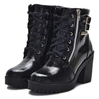 Imagem de COTURNO FEMININO CANO CURTO COURO 9406 PRETO (40, 9406 PRETO)