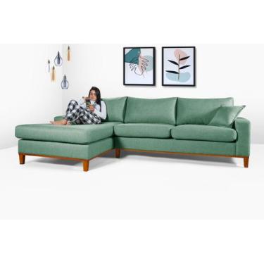 Imagem de Sofá California 4 Lugares Living Chaise Linho Lado Direito - Essencial