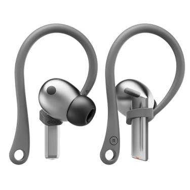 Imagem de elago Ganchos de ouvido compatível com fones de ouvido Samsung Galaxy Buds 3 e Galaxy Buds 3 Pro, antiderrapante, design ergonômico, ajuste confortável (cinza escuro)