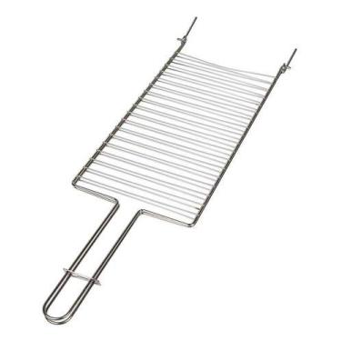 Imagem de Grelha Dupla Plana Para Churrasco Em Aço Cromado 72x21cm Mor