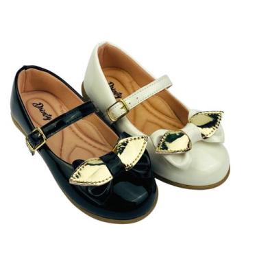 Imagem de Kit Com 2 Pares Sapatilha Infantil Menina Boneca Verniz Confortável SP