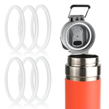 Imagem de 6 peças de substituição de junta de garrafa de água, garrafa de água de silicone, anel de vedação de borracha, junta de tampa de copo de vidro para garrafa térmica de 680 g 1,020 g, compatível com