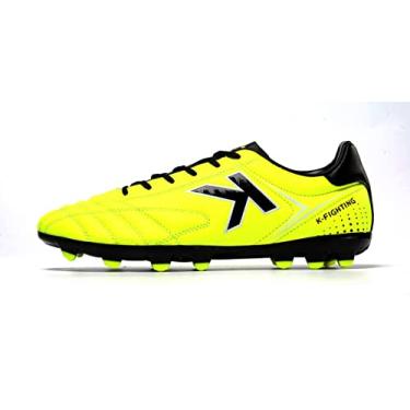 Imagem de KELME Chuteiras de futebol masculinas/femininas – tamanhos adultos unissex de couro de microfibra AG/FG, Amarelo, 38