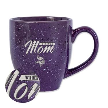 Imagem de Rico Industries NFL Football Minnesota Vikings Mom Purple 473 ml Caneca de café de cerâmica salpicada gravada a laser