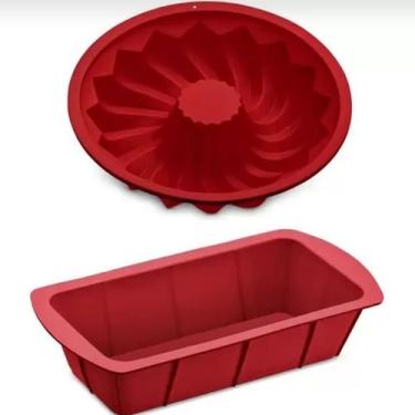 Imagem de Kit com 2 Formas de Silicone - Pudim e Bolo Inglês, Antiaderentes e Fl