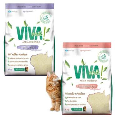 Imagem de Kit 2 Areia Higiênica Gato Viva Verde Vida e Limpeza 4kg - VivaVerde