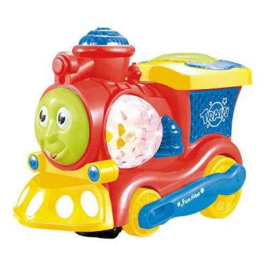 Imagem de Trenzinho Bate e Volta DM Toys com Som e Luz Ref. 5101, Vermelho