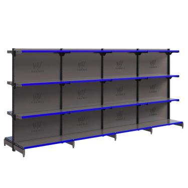 Imagem de Gôndola Centro 1 Inicial 3 Continuações 1,37 m 40KG FIT Expositor de Supermercado Amapá