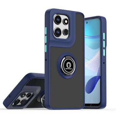 Imagem de GR Global Revolution, Capa Capinha Anel Translucida Para Motorola Moto Edge 50 Neo Cor:Azul
