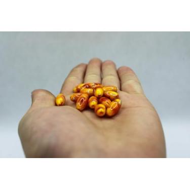 Imagem de Arroz de Resina G - 100 Contas, Colares, Pulseiras, Artesanatos (Laranja)