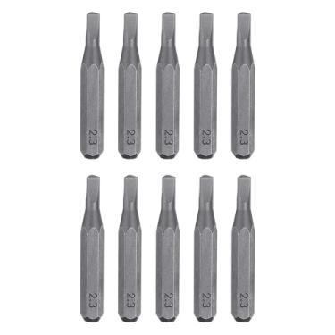 Imagem de HARFINGTON 10 peças TRI2.3 broca de chave de fenda triangular 5/81.3 cm haste sextavada 28 mm/1,1" comprimento cabeça triangular magnética sextavada broca de aço S2 chave de fenda para ferramentas