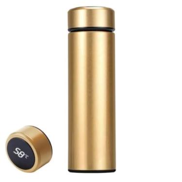 Imagem de Garrafa Térmica Inteligente com Display de Temperatura LED, 500ml, Dourada
