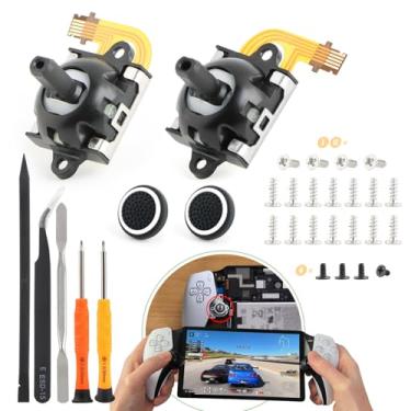 Imagem de Joysticks esquerda/direita para PS5 Portal Hall Effect Joystick substituição para PlayStation Portal Remote Player 3D sensor analógico portátil stick polegares acessórios de console com ferramentas de