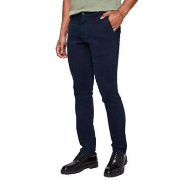 Imagem de Calça Sarja Masculina Lado Avesso Marcello Slim Azul Marinho - LH24858-Masculino