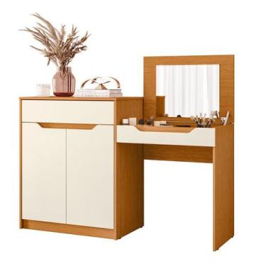 Imagem de Penteadeira Escrivaninha Com Espelho 2 Portas 1 Gaveta Theo - Albatroz