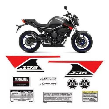 Imagem de Kit Adesivo Yamaha Xj6 2013/14 Faixa Do Tanque Vermelho - Resitank