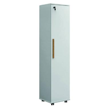 Imagem de Armário Multiuso Para Escritório Com Chave e Rodízios 1 Porta Lune Branco J&A