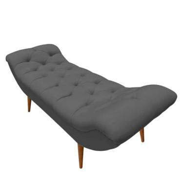 Imagem de Recamier Sofá Calçadeira 1,6 M Realeza (Suede Cinza Escuro)