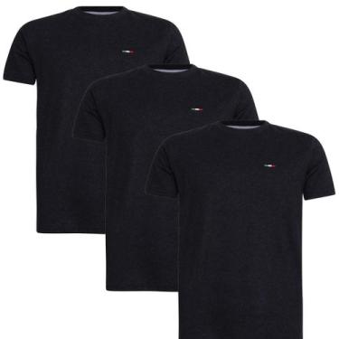 Imagem de Kit 3 Camisetas Masculina Básicas Casual Itália Tecido Algodão Premium