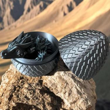Imagem de Kit Dragão Articulado + Ovo De Dragão Exclusivo E Decorativo - FLEX3D,