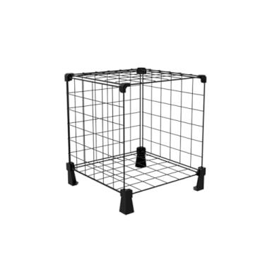 Imagem de Estante para Livros e Discos de Vinil LPs Organizadora Multiuso com Nichos de 40x40cm Prateleira Aramada de Aço (Preto, 1 Nicho (45x40x40cm))