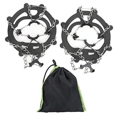 Imagem de Qanyegn 8 Crampões dentários Tampa do pé Gelo e neve, tração de tração de gelo pula Crampões, Arma de caminhada ao ar livre Crampões de esqui montanhismo (Nero)