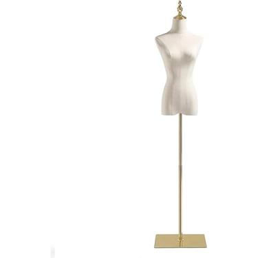 Imagem de CUTPOIY Suporte de manequim de tronco, manequins femininos excelente manequim feminino com base quadrada de metal, forma de vestido do corpo do tronco para exibir roupas, fácil t (sem braços médios)