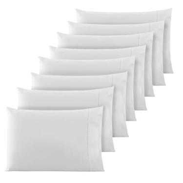 Imagem de 8 Fronha Avulsa Percal 200 Fios Algodão Ponto Palito Branco