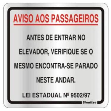 Imagem de Placa de Alumínio Auto-Adesiva 15x15cm Aviso Aos Passageiros - 120 AK 