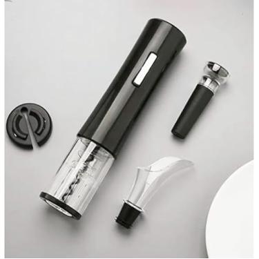 Imagem de Kit Abridor de Vinho Elétrico Completo 4 em 1 - Saca-Rolhas Automático, Aerador, Cortador de Lacres e Rolha à Vácuo, Fácil de Usar, Portátil, Praticidade e Estilo em um Só Produto.