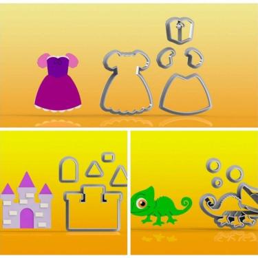 Imagem de Cortador Kit Rapunzel 3 Modelos Modulares Tamanho 5cm