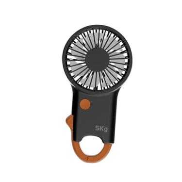 Imagem de IEUDNS Ventilador de mão pessoal Ventilador de mão versátil 2 em 1 Design reforçador de aderência Função para compras Concerto Casa Praia Viagem, Laranja