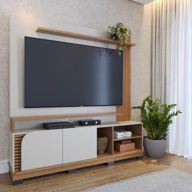 Imagem de Estante Home Theater Ambiente Jurerê 1.8 Off White Matte Freijó – Colibri