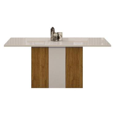 Imagem de Mesa De Jantar Doha 160x80 Reto Freijó Decor Off White – Leifer Móveis