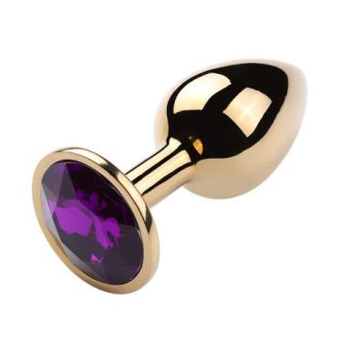 Imagem de Plug Anal "P" Dourado com Pedra Brilhante - 9 Cores - Sexy Import, Rox