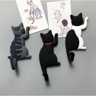 Imagem de Gancho Imã Para Geladeira Gatinho Emborrachado Multiuso C2187 - Pra vc