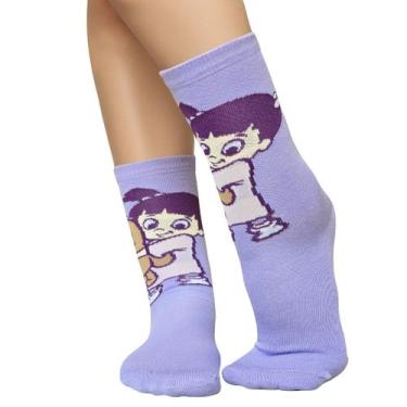 Imagem de Meia Infantil Personagens Disney Cano Longo Trifil Conforto Algodão, L