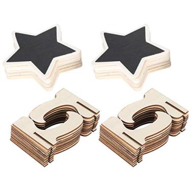 Imagem de Placas de quadro-negro de mesa de casamento com cinco pontas e cavalete para festas de aniversário para quadro de mensagens