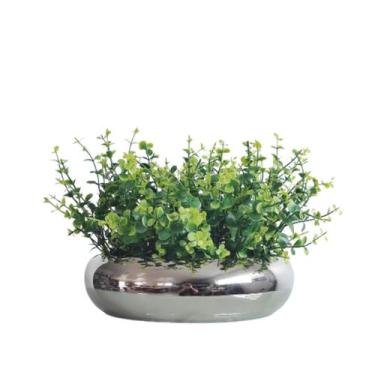 Imagem de Arranjo Vaso Prateado Centro de Mesa Verdinhos Eucaliptos - La Caza St