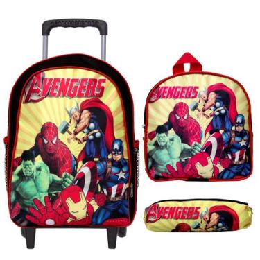 Imagem de Mochila Infantil Escolar Menino Rodinha Avengers Lançamento - TOYS 2U
