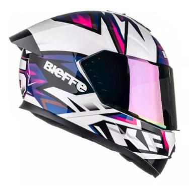 Imagem de Capacete Bieffe B12 Kf Branco Perola Roxo Viseira Cristal, 58