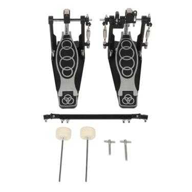 Imagem de Pedal de bumbo duplo Pedal Alínea de alumínio pesada Performance poderoso Design de tensão ajustável não deslizante para bateristas profissionais e músicos de jazz