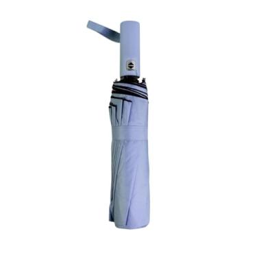 Imagem de Guarda Chuva Automático Abre e Fecha Grande Reforçado Contra Vento Com Proteção Solar Blackout Haste Dupla Cabe na Bolsa(Azul Bebê)