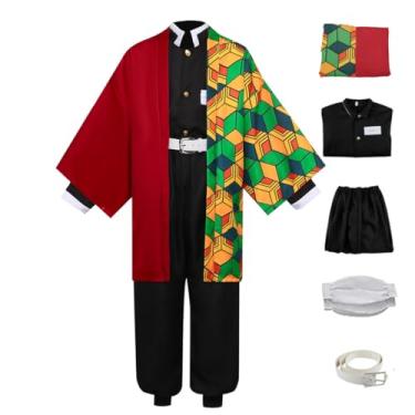 Imagem de ToouYoor Fantasia masculina de anime, cosplay, quimono, fantasia de Halloween, Vermelho, XXG